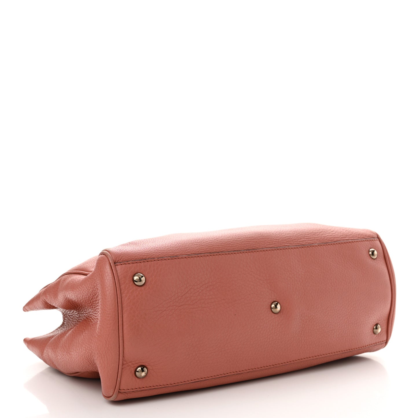 Pebbled Calfskin Bi-Color Medium Bamboo Shopper Tote Pink