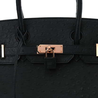 Hermes Ostrich Birkin 30 Black 9 of 10