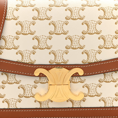 Celine Calfskin Triomphe Canvas Teen Triomphe Bag White 8 of 10