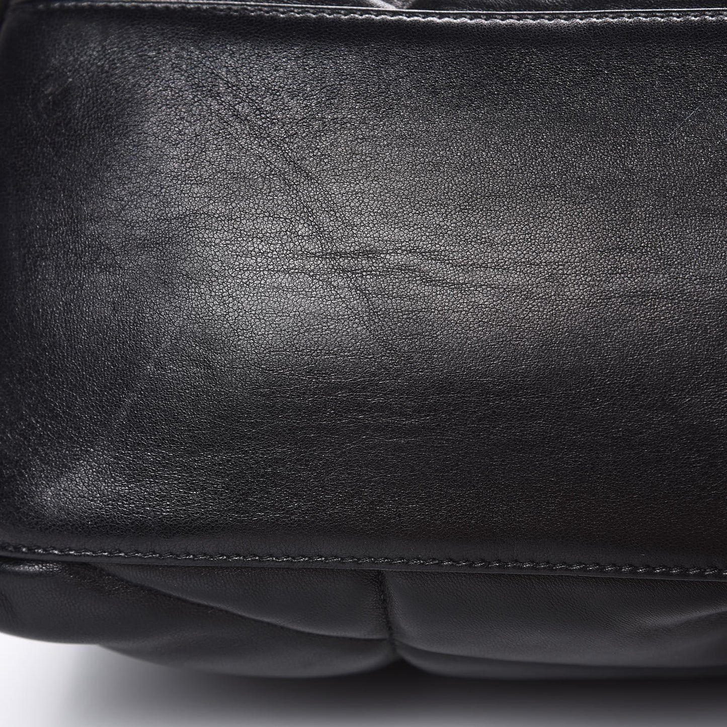 Lambskin Quilted Medium Loulou Puffer Monogram Chain Satchel Black