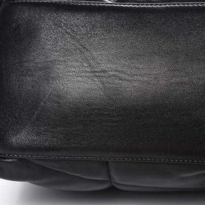 Saint Laurent Lambskin Quilted Medium Loulou Puffer Monogram Chain Satchel Black 12 of 17
