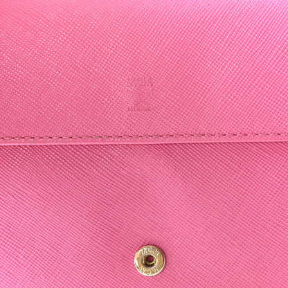 MCM Visetos Bi-Color Crossbody Wallet Coral Sugar Pink 8 of 9