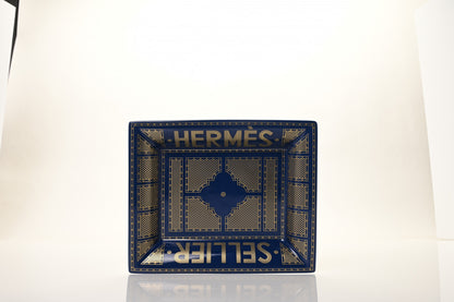 Hermes Porcelain Sellier Change Tray Bleu Roi 2 of 10