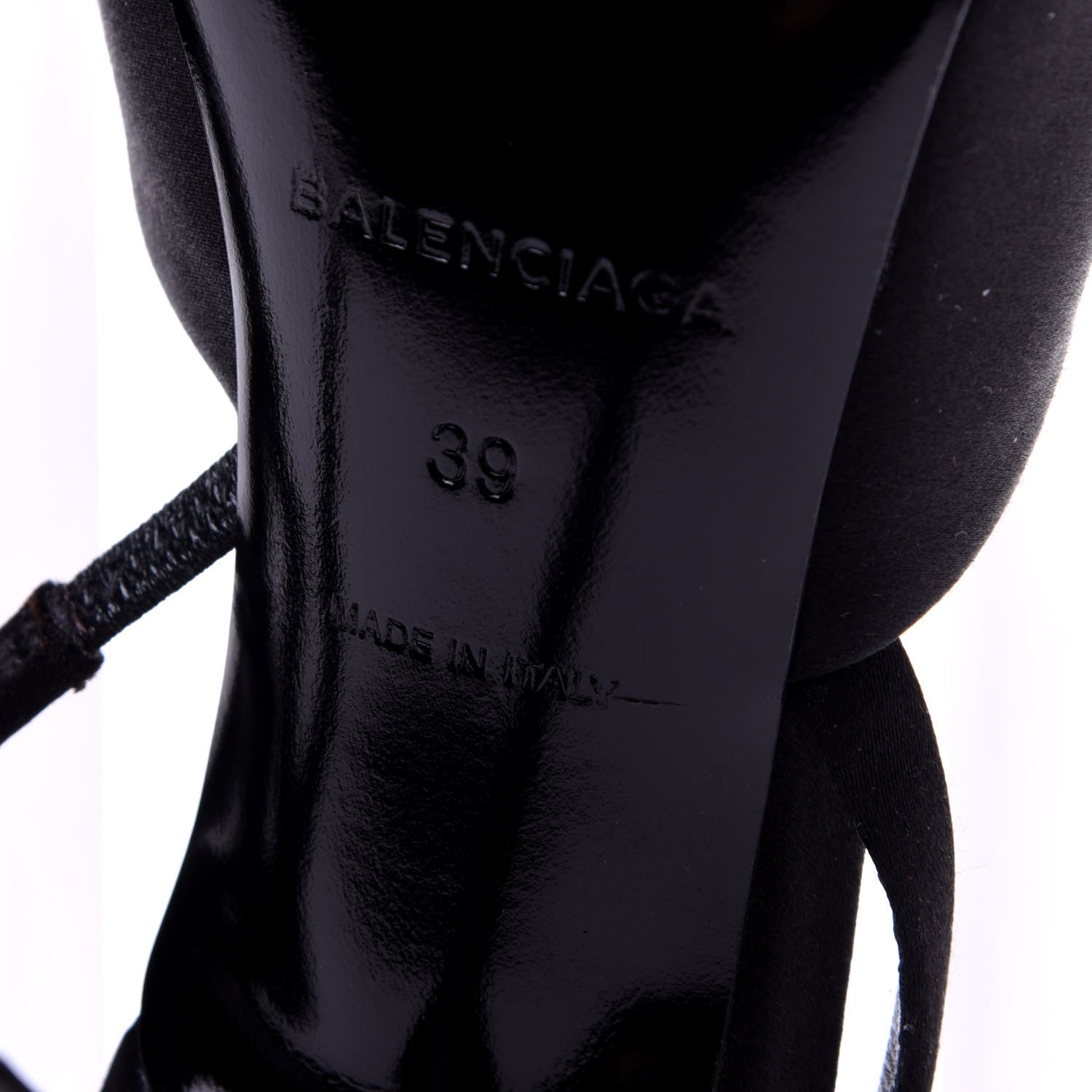 Balenciaga Satin Pointed Toe Knife Slingback Mules 39 Black 10 of 11