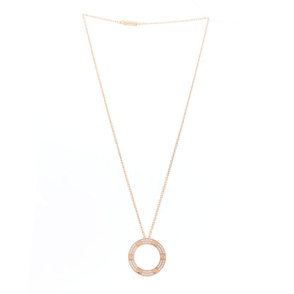 Cartier 18K Pink Gold Diamond LOVE Paved Necklace 3 of 8