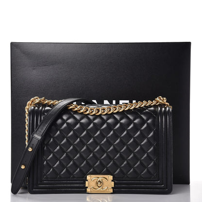 Chanel Lambskin Quilted New Medium Boy Flap Black 13 of 13