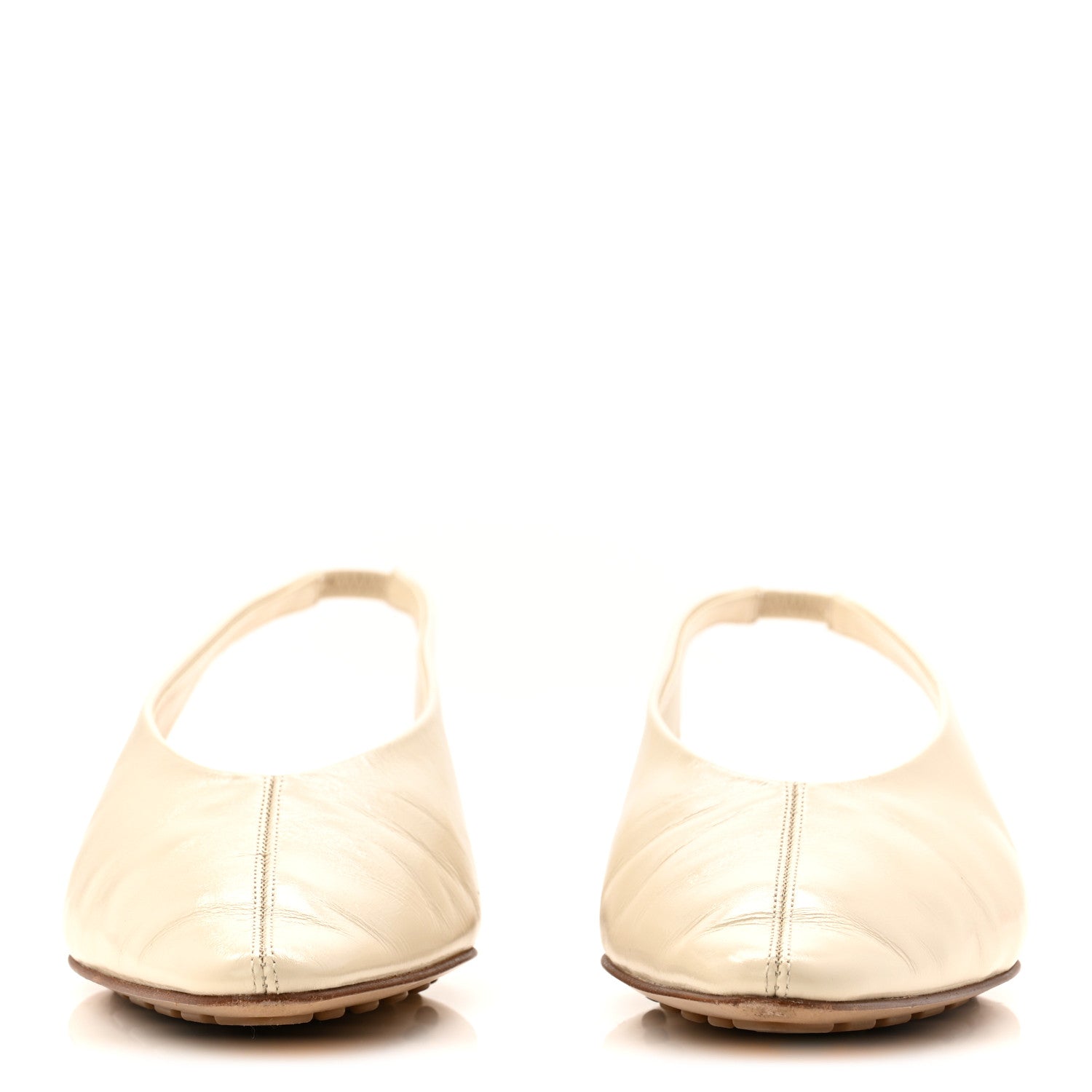 Bottega Veneta Shiny Nappa Sofia Sling Back Ballerina Flats 38 Sea Salt 3 of 9
