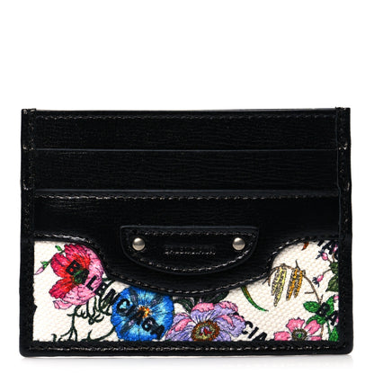 Balenciaga X GUCCI Canvas Azalea Calfskin Flora Logo Print Neo Classic Card Holder White Multicolor Black 1 of 7