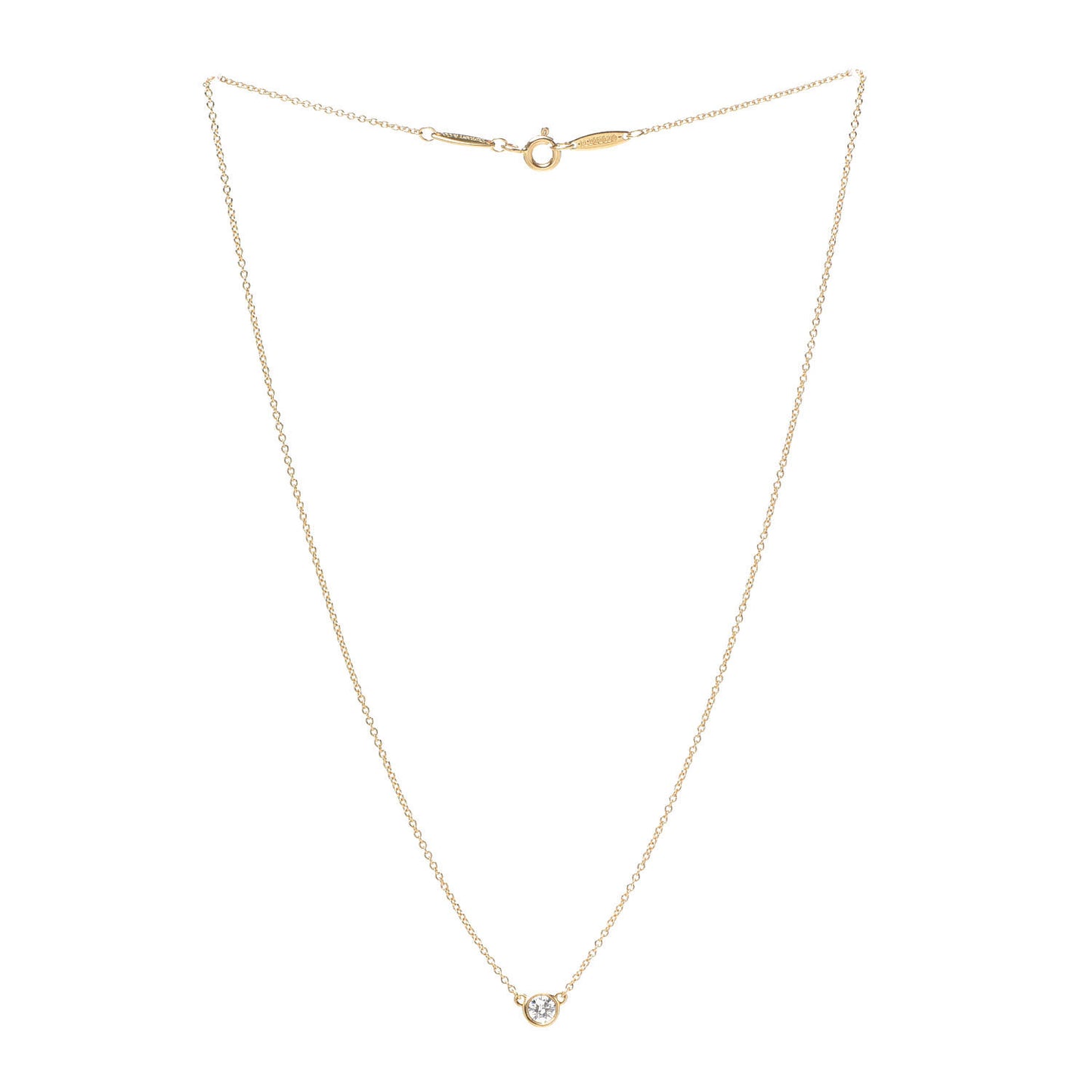 18K Yellow Gold Diamond .17ct Elsa Peretti Diamonds by the Yard Pendant Necklace