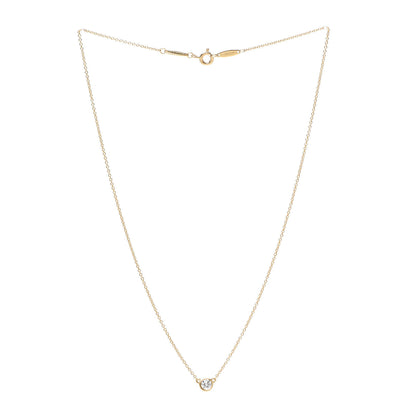 Tiffany 18K Yellow Gold Diamond .17ct Elsa Peretti Diamonds by the Yard Pendant Necklace 3 of 5