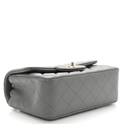 Chanel Lambskin Quilted Mini Rectangular Flap Dark Grey 4 of 11