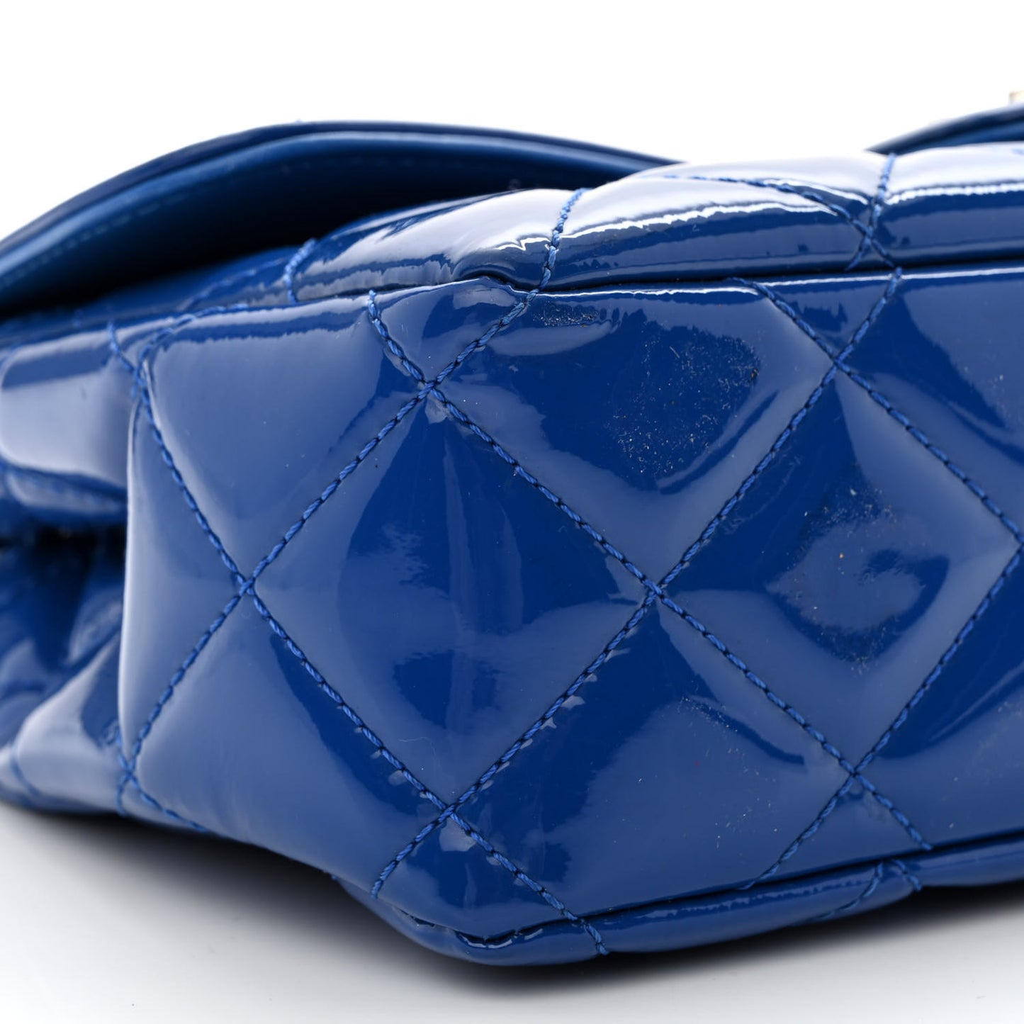 Patent Quilted Small Coco Shine Flap Blue