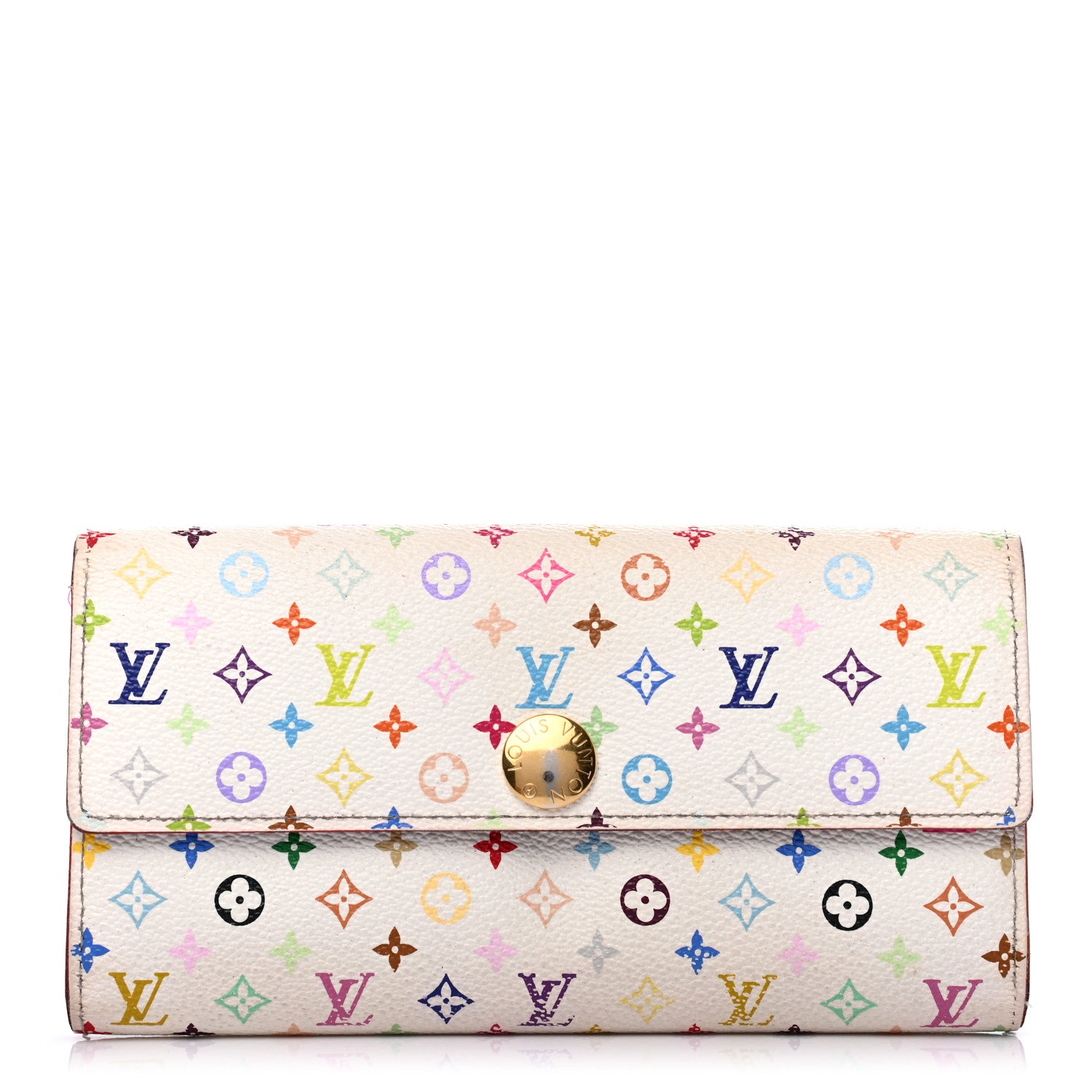 Louis Vuitton Monogram Multicolor Sarah Wallet White Eglantine 1 of 10