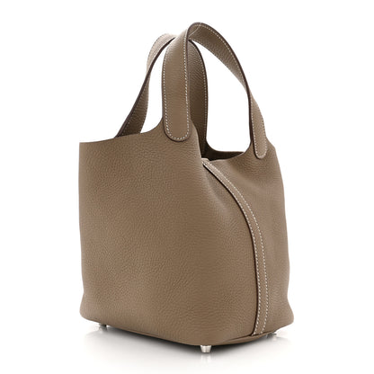 Hermes Taurillon Clemence Picotin Lock 18 PM Etoupe 3 of 11