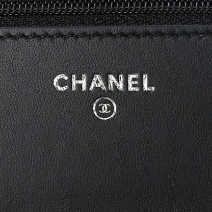 Chanel Lambskin Quilted Boy Wallet On Chain WOC Black 6 of 10
