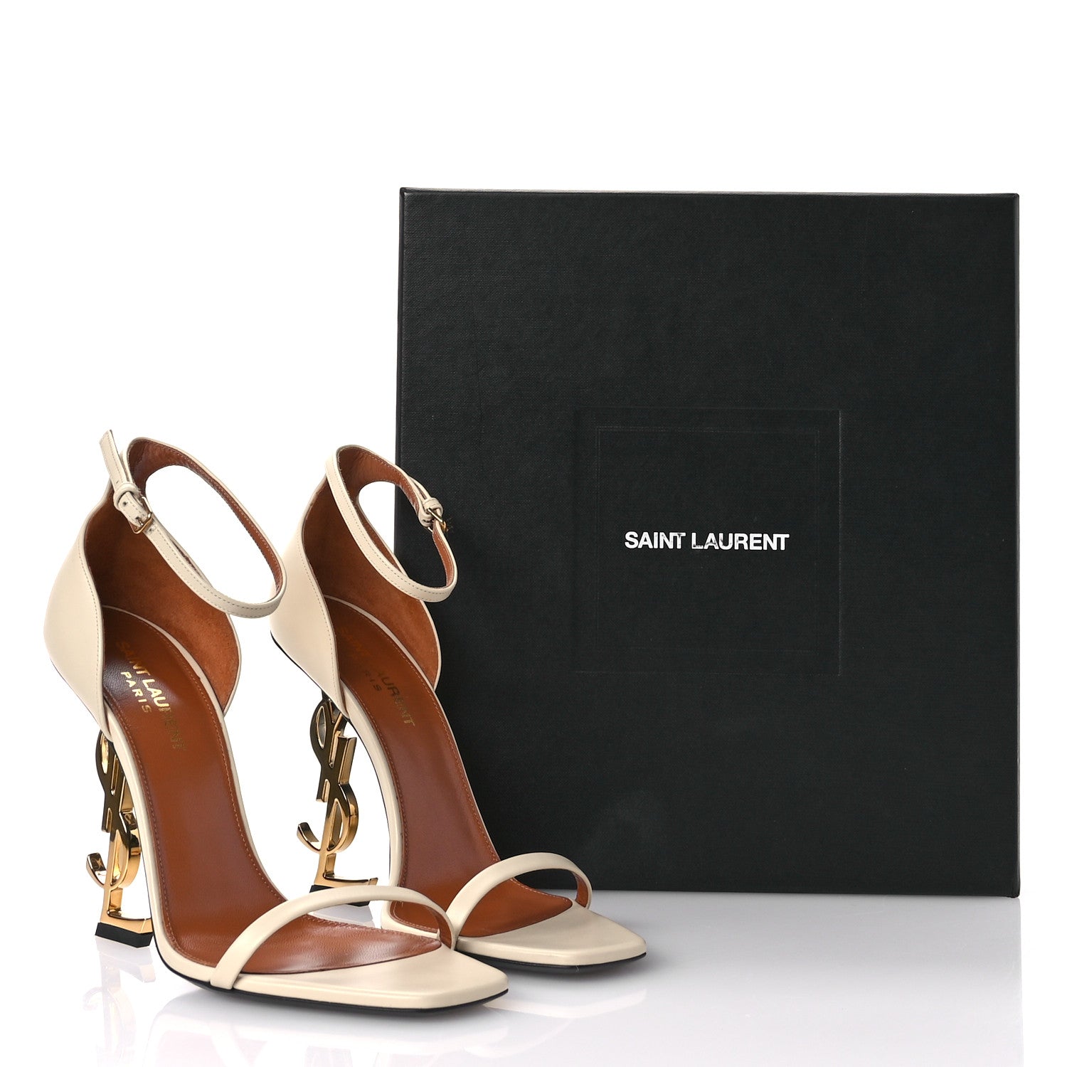 Saint Laurent Calfskin 110 Opyum Sandals 38.5 Real Beige 9 of 9