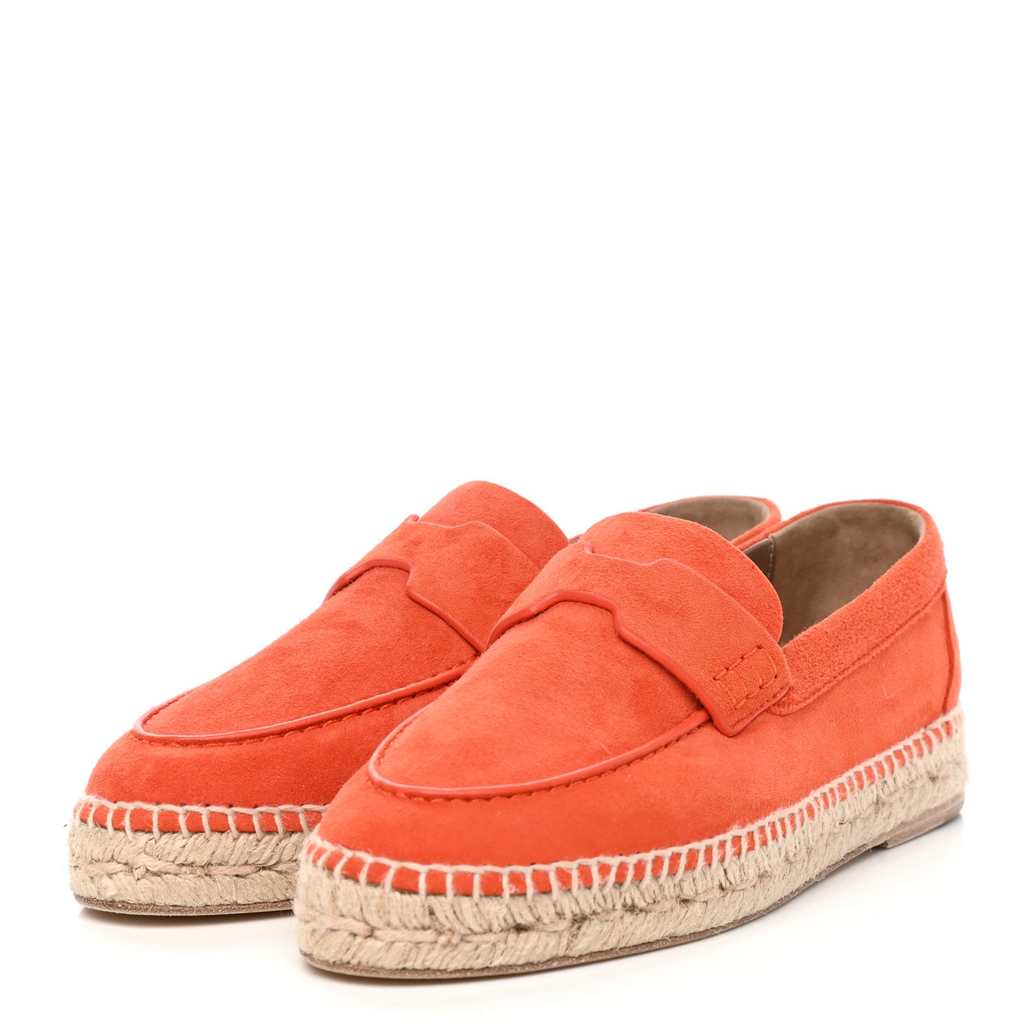 Suede Goatskin Womens Trip Espadrilles 36 Rouge Braise