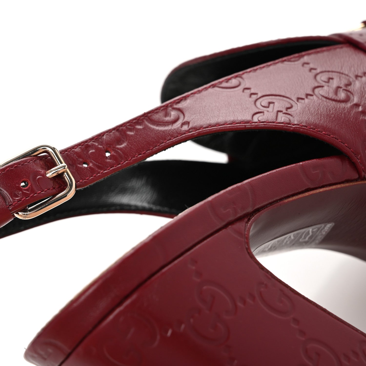 Gucci Guccissima Horsebit Platform 70/160mm Slingback Mules 40 Rosso Ancora Red 11 of 13