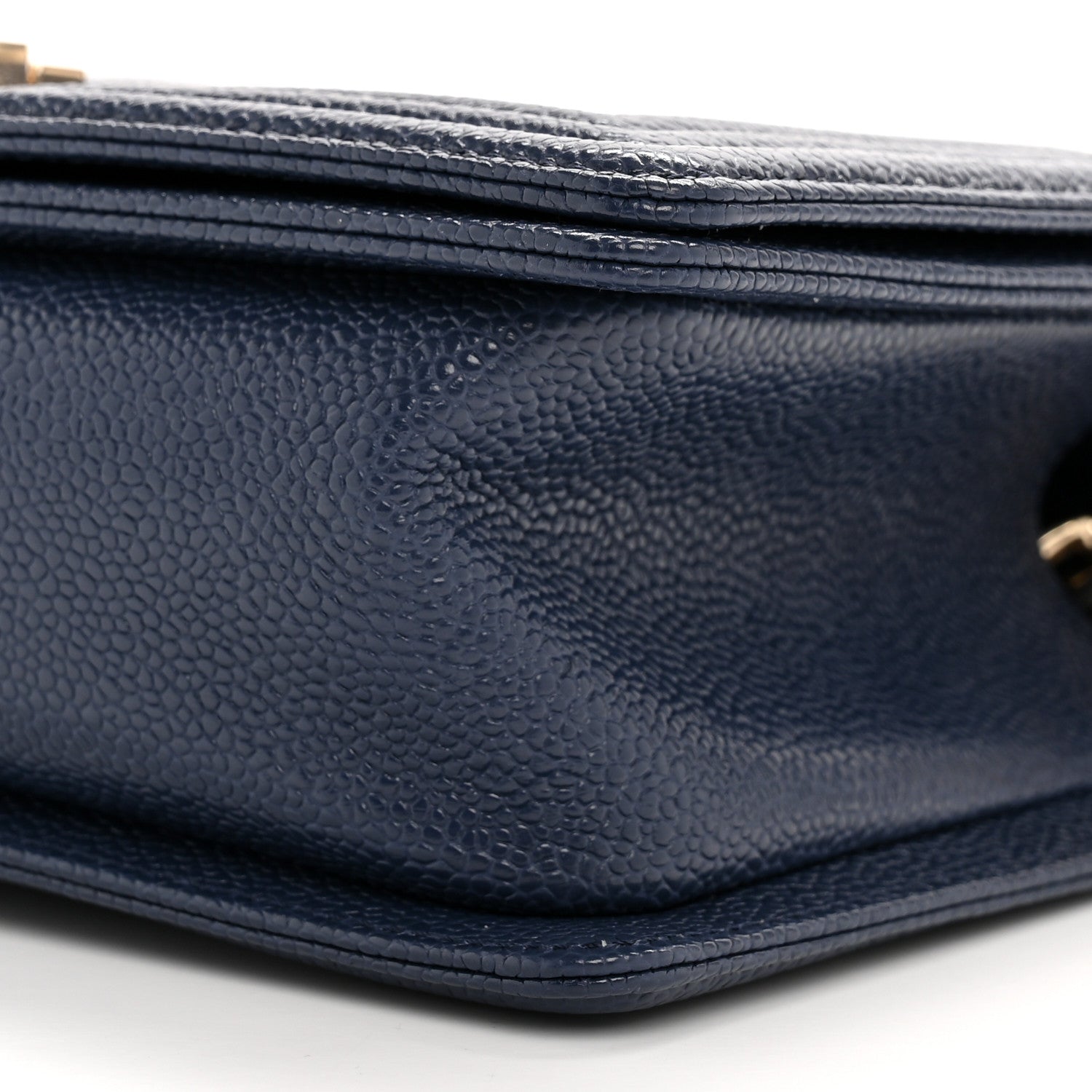 Chanel Caviar Quilted Medium Boy Flap Dark Blue 10 of 11