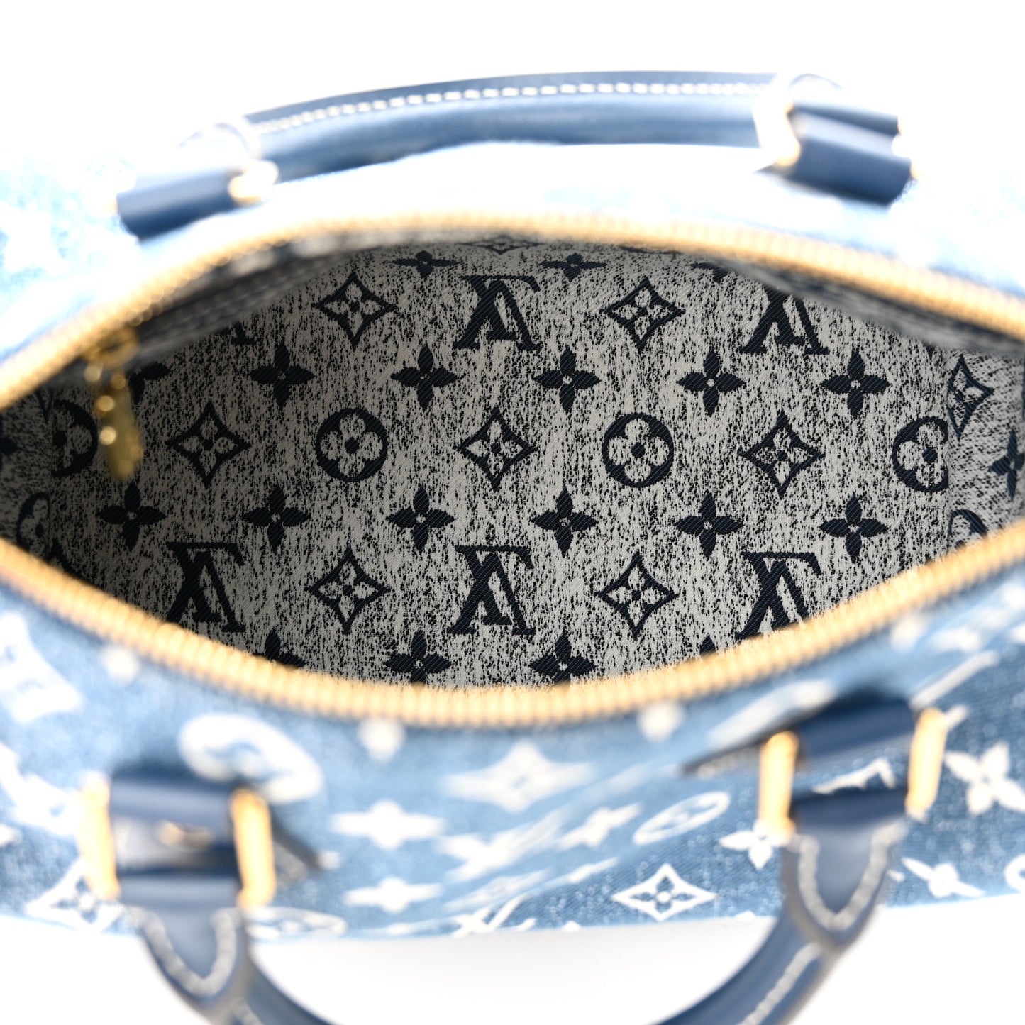 LOUIS VUITTON Monogram Jacquard Denim Speedy Bandouliere 25 Bleu