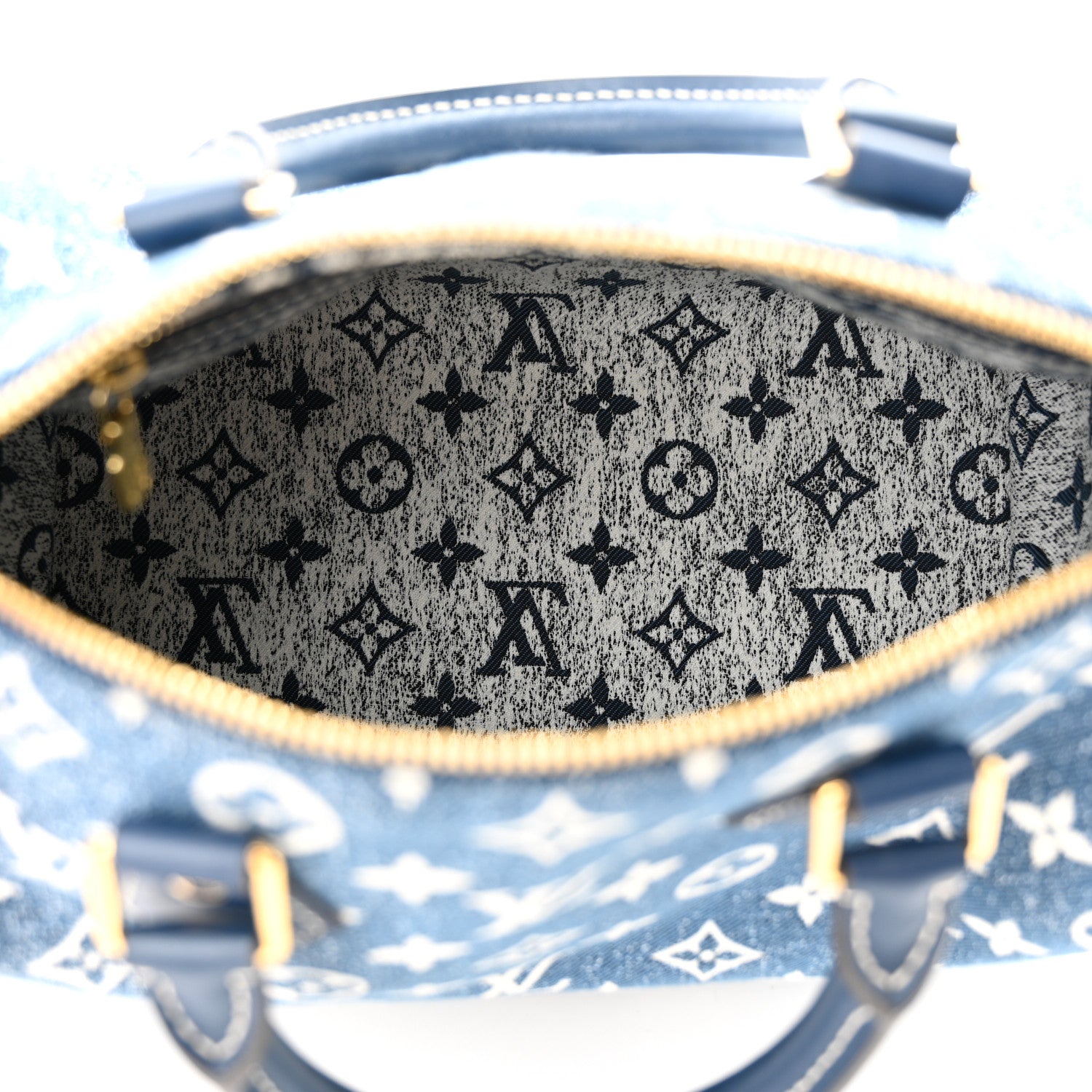 Louis Vuitton LOUIS VUITTON Monogram Jacquard Denim Speedy Bandouliere 25 Bleu 5 of 9
