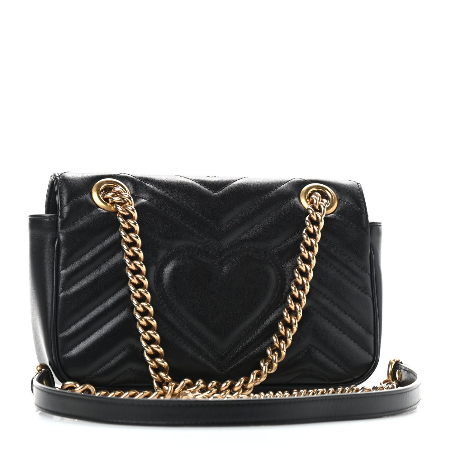 Calfskin Matelasse Mini GG Marmont Shoulder Bag Black