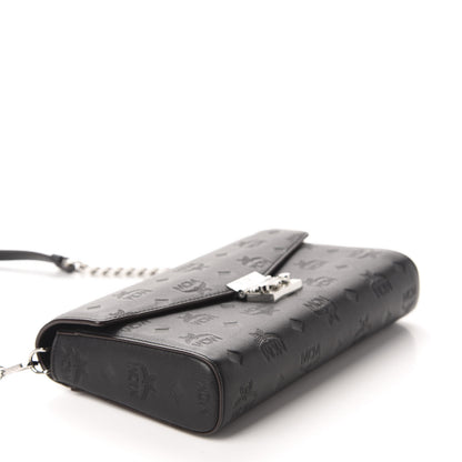 MCM Calfskin Ottomar Monogram Crossbody Bag Black 4 of 9