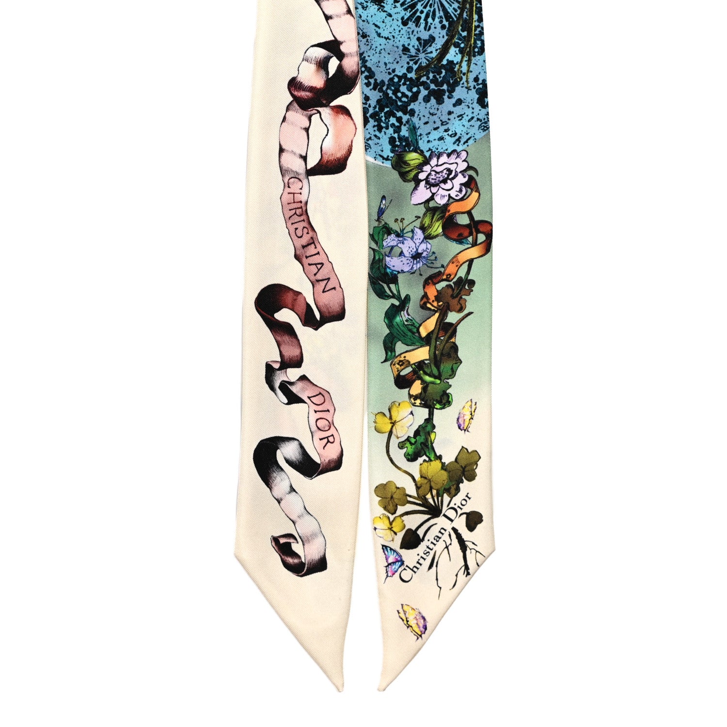 Christian Dior Silk Coeur En Fleur Mitzah Scarf White 2 of 3