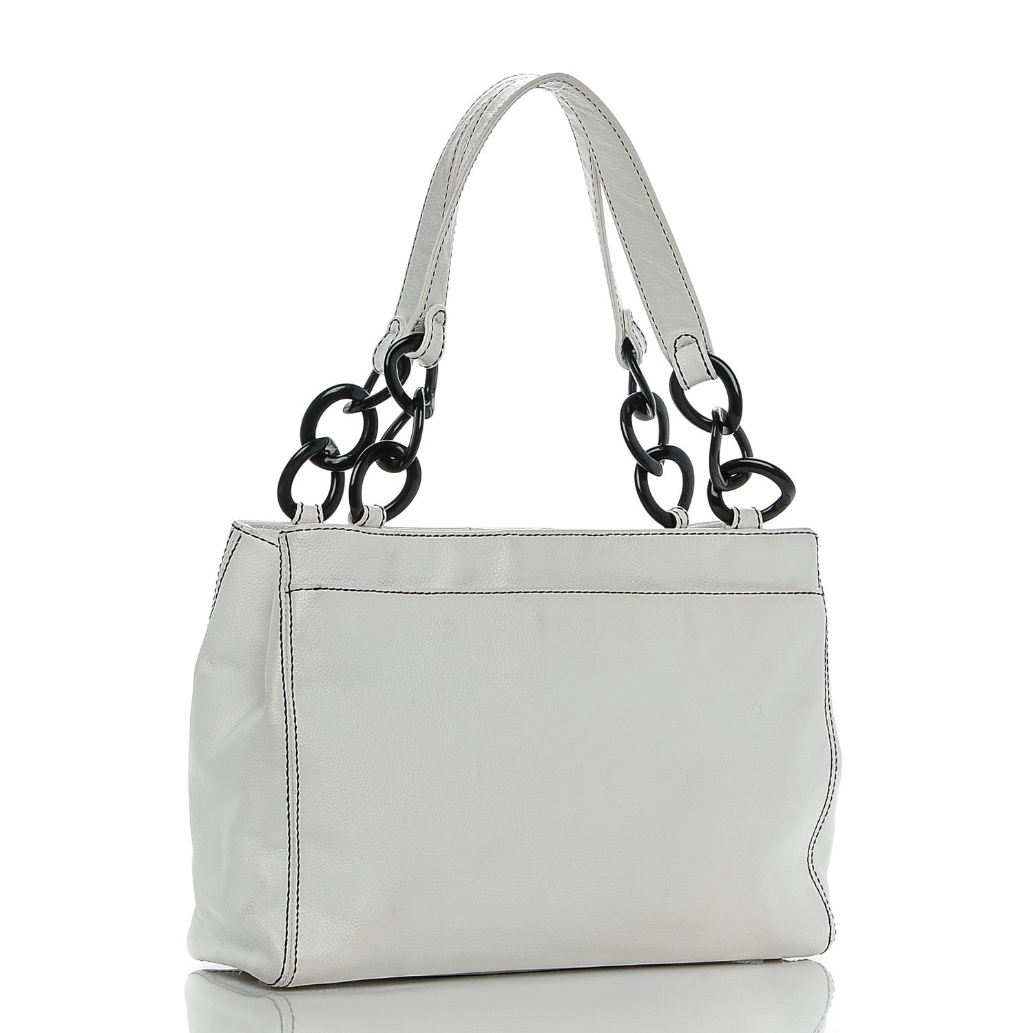 Chanel Caviar Bekko Chain Tote White 3 of 9