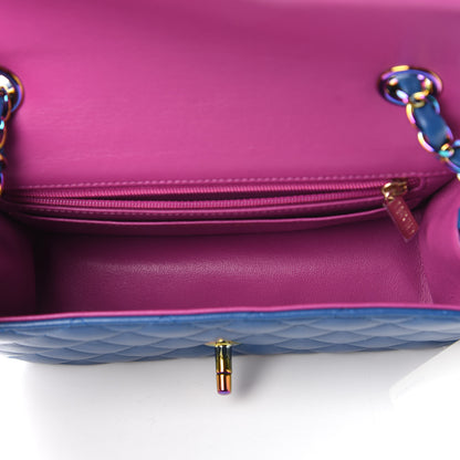 Chanel Lambskin Quilted Mini Rectangular Flap Blue Purple 5 of 10