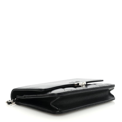 Chanel Grained Calfskin Quilted CC Box Wallet On Chain WOC Black 4 of 9