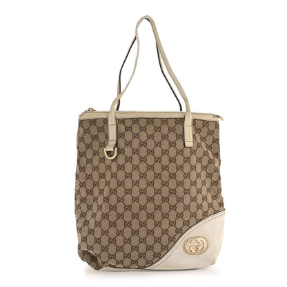 Gucci Monogram Medium New Britt Hobo Tote Off White 1 of 15