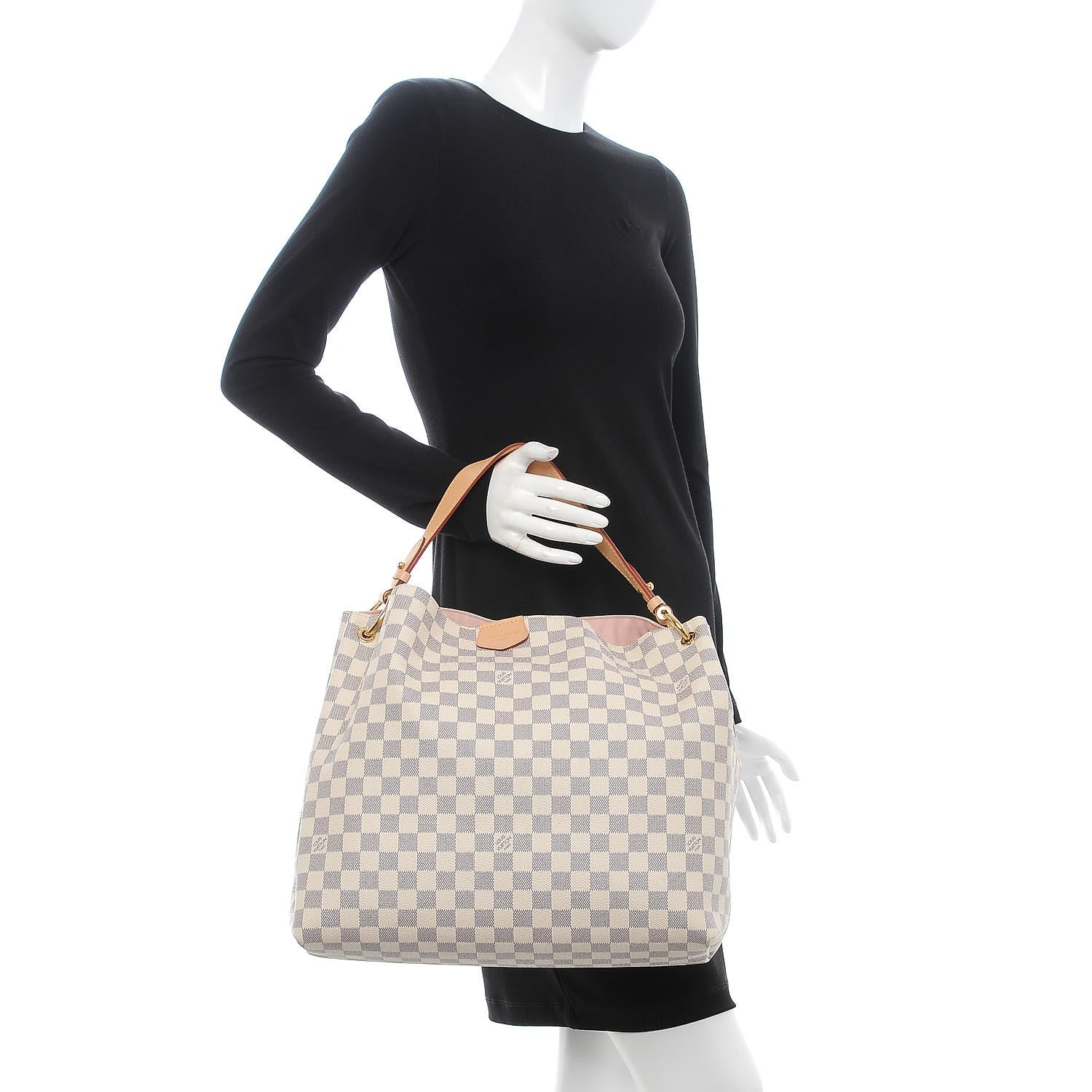 Louis Vuitton Damier Azur Graceful MM Rose Ballerine 2 of 7