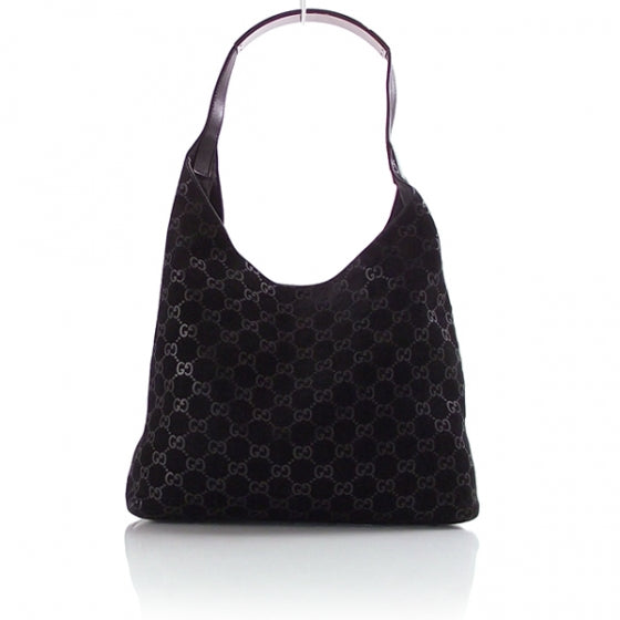 Suede Monogram Hobo Black