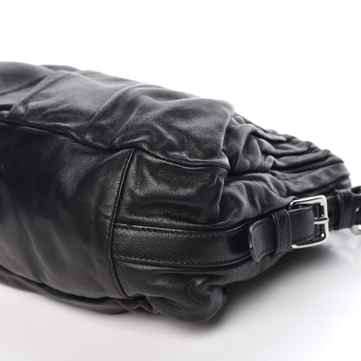 Prada Nappa Drapes Shoulder Bag Nero Black 9 of 9