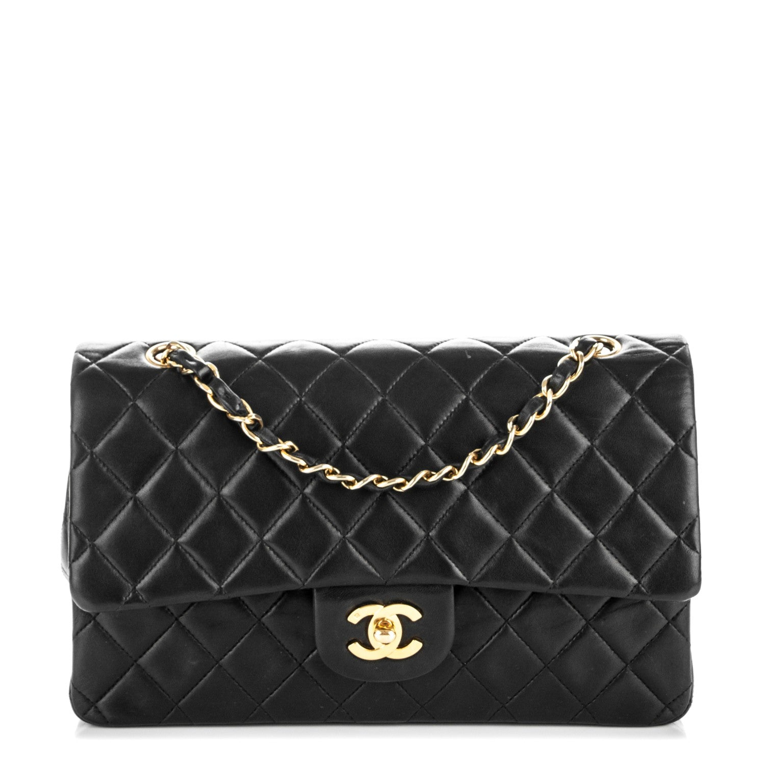Chanel Lambskin Quilted Medium Double Flap Black 1 of 8