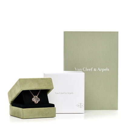 Van Cleef & Arpels 18K Rose Gold Gray Mother of Pearl Vintage Alhambra Pendant Necklace 5 of 5