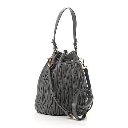Miu Miu Nappa Matelasse Small Bucket Bag Marmo 2 of 5