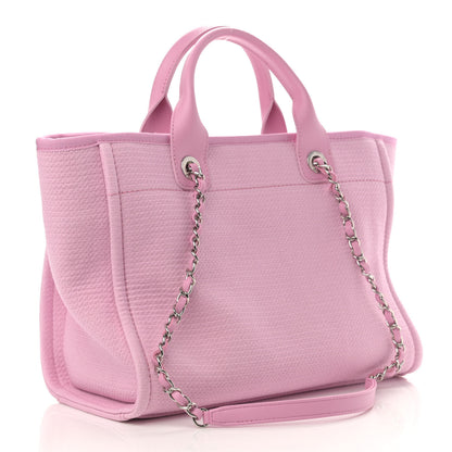 Chanel Mixed Fibers Small Deauville Tote Dark Pink 4 of 11