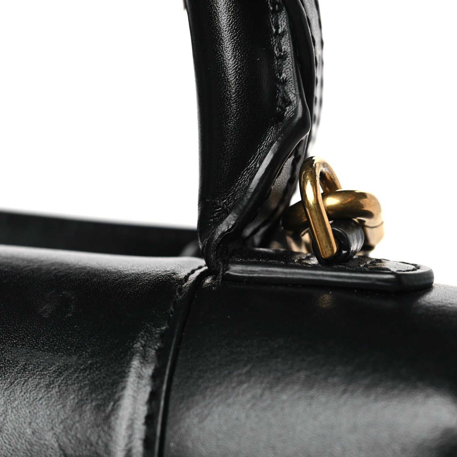 Balenciaga Shiny Box Calfskin Medium Hourglass Top Handle Bag Black 10 of 10