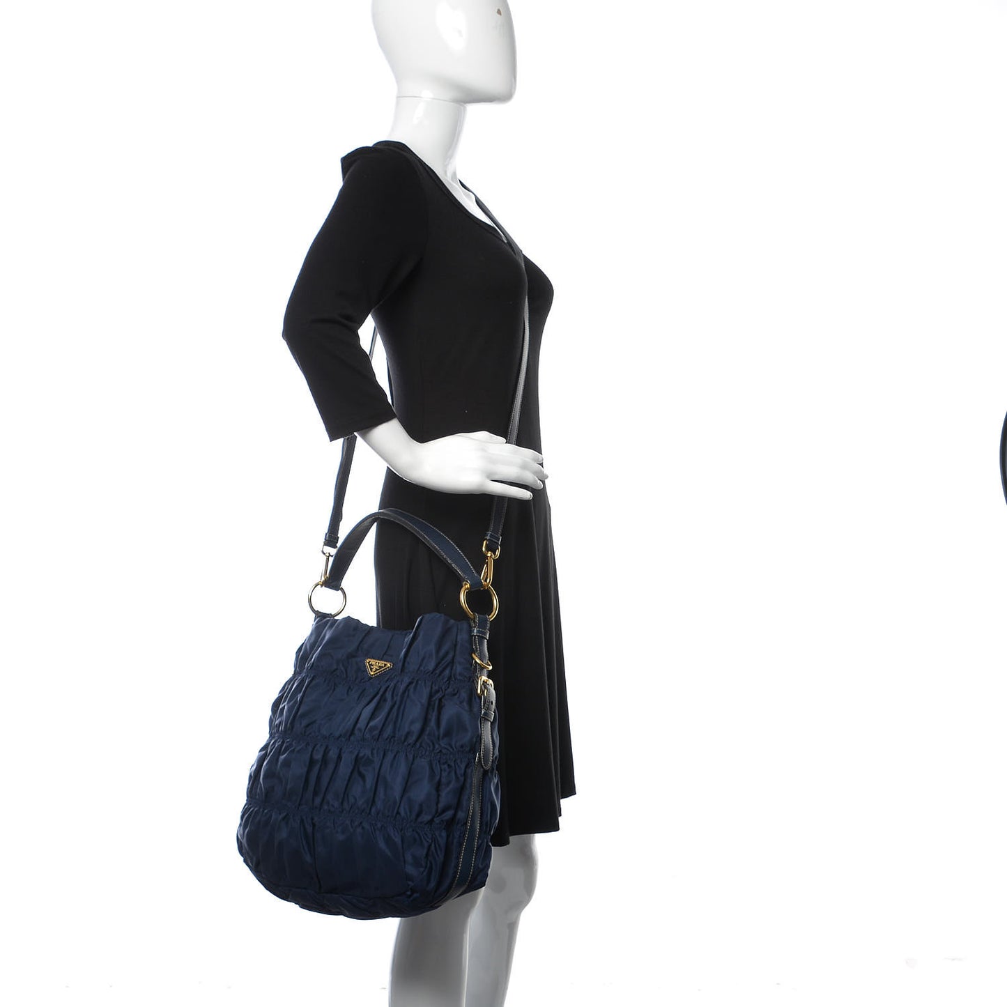 Tessuto Nylon Gaufre Tote Blue