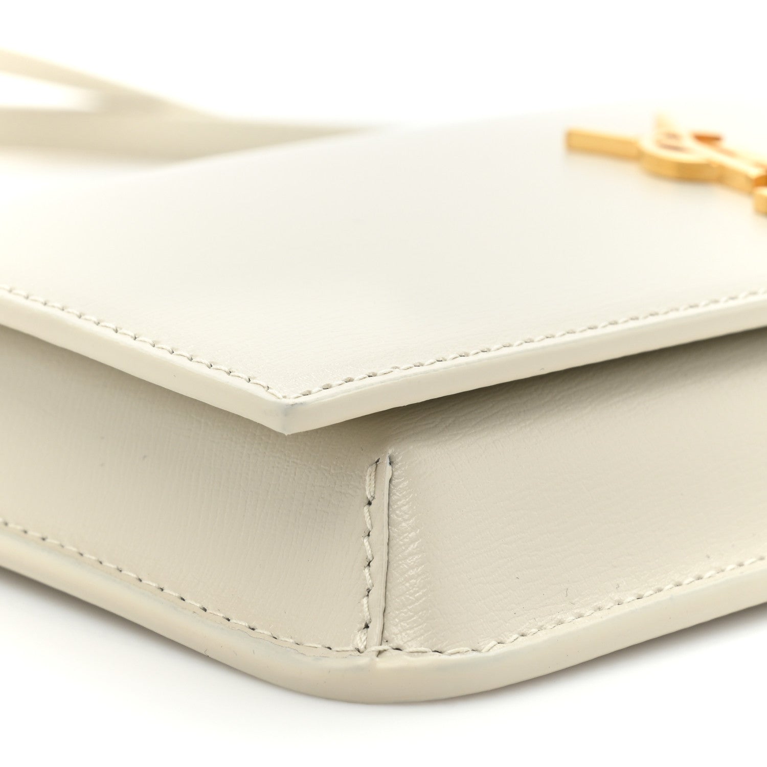Saint Laurent Smooth Calfskin Monogram Phone Holder Crossbody Blanc Vintage 8 of 9