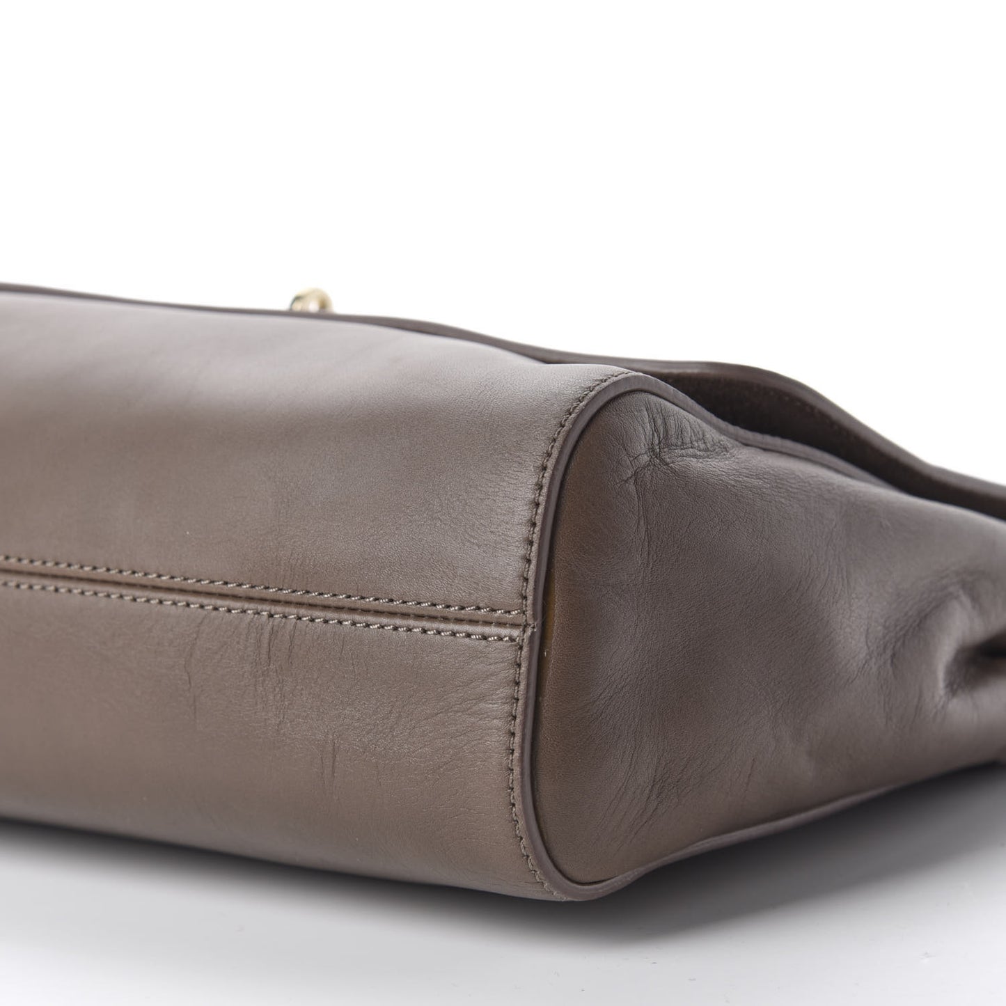 Natural Calfskin Medium Lily Flap Clay