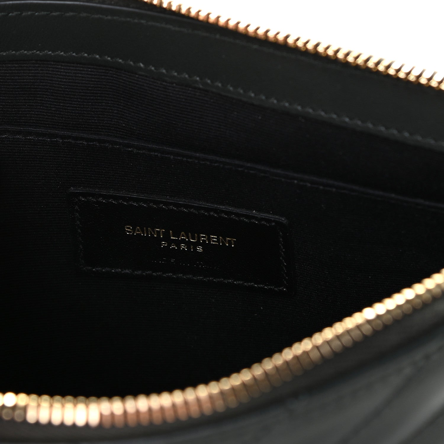 Saint Laurent Calfskin Matelasse Chevron Monogram A5 Wristlet Black 5 of 10