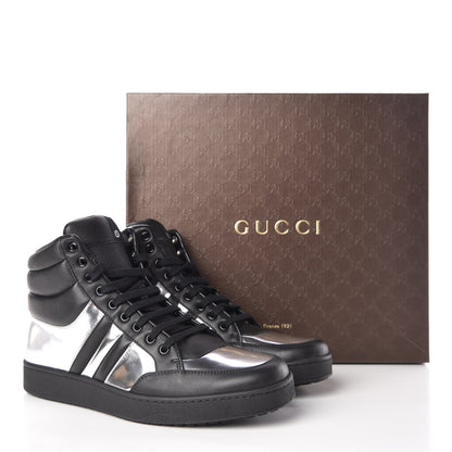 Gucci Calfskin Mens Microsoft Glow Light High Top Sneakers 8 Argento 9 of 9