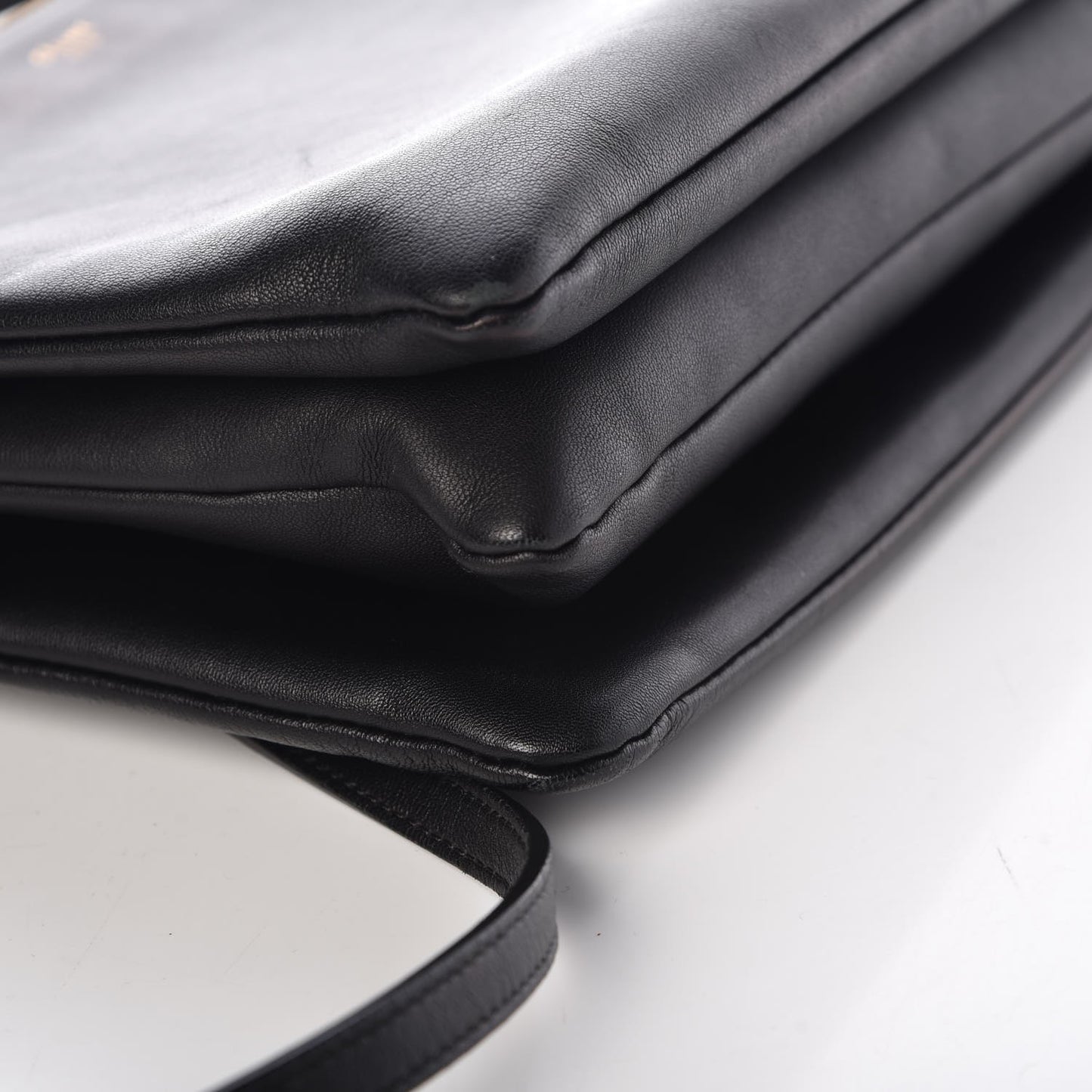 Lambskin Large Trio Crossbody Bag Black