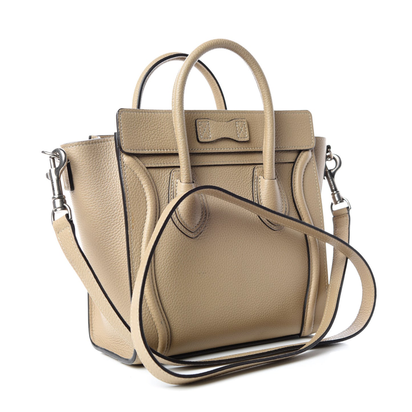Drummed Calfskin Nano Luggage Dune