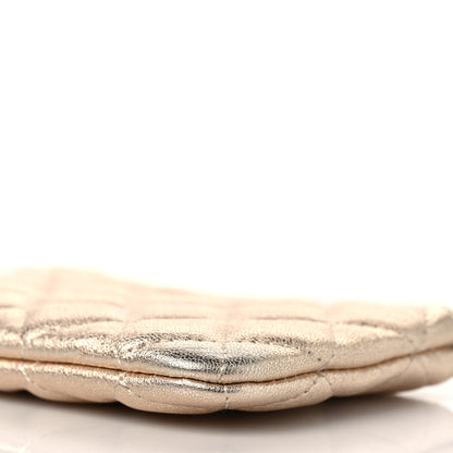 Chanel Metallic Lambskin Quilted Small Cosmetic Case Gold 9 of 10
