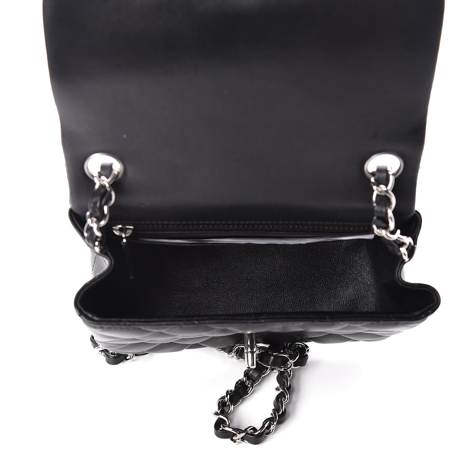 Chanel Lambskin Quilted Mini Square Flap Black 5 of 15