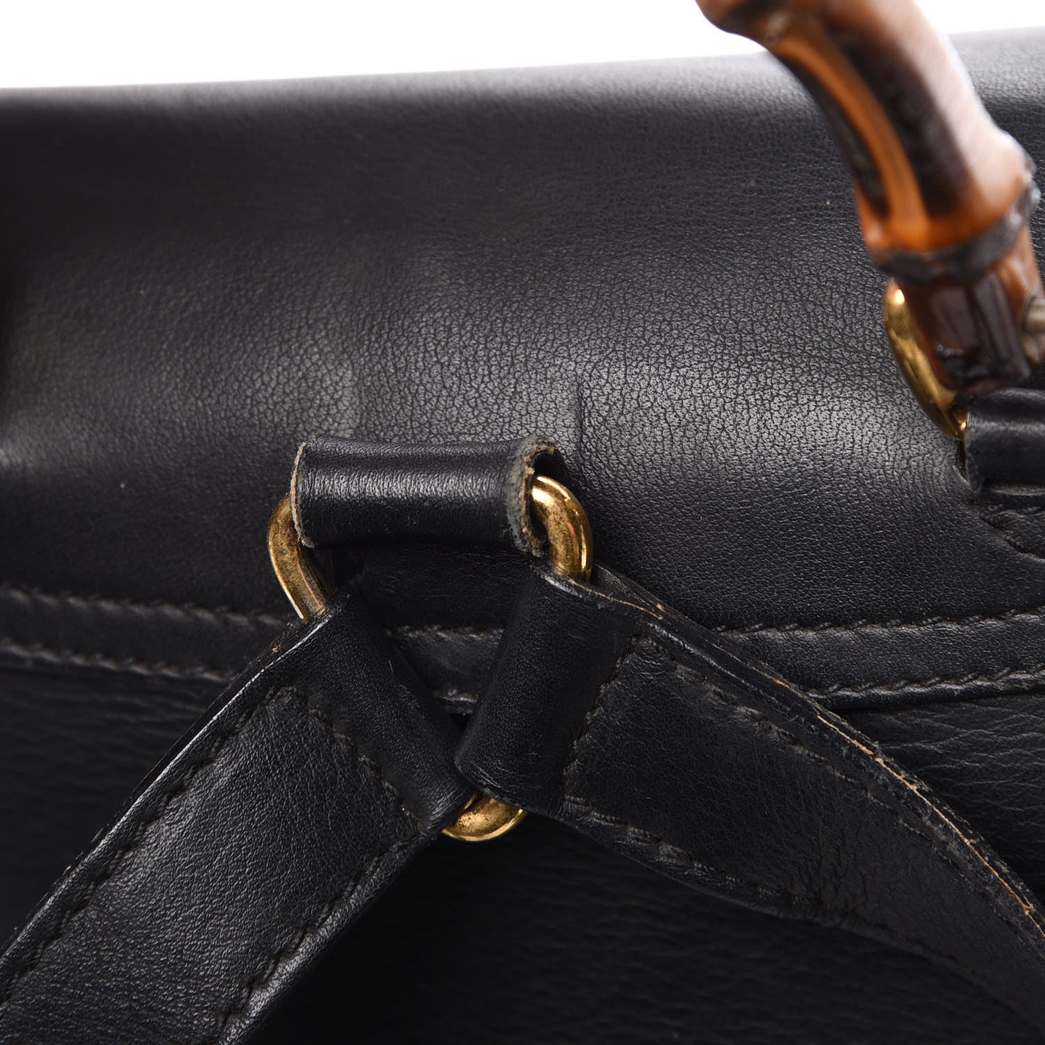 Gucci Calfskin Bamboo Backpack Black 15 of 17